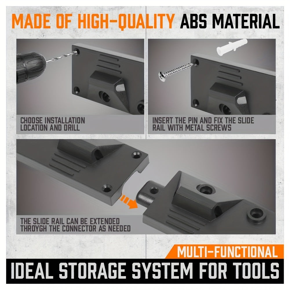 80pcs Garage Storage Organizer Set with Adjustable Wall Mounted Tool Rack