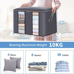 90L Clothes Storage Bag w/ Reinforced Handle & Sturdy Zipper