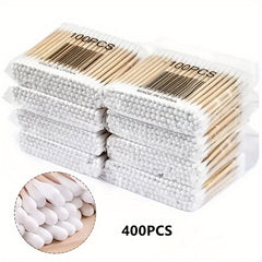 200 400pcs Cotton Swabs Ear Cleaning Disposable Makeup Double-headed Round Head