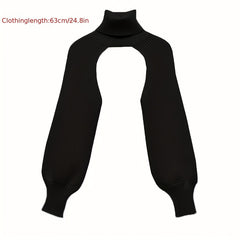 Solid Knitted Shawl Warm Arm Sleeves For Women