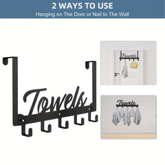 Over The Door Hooks Towel Rack For Bathroom Towel Holder