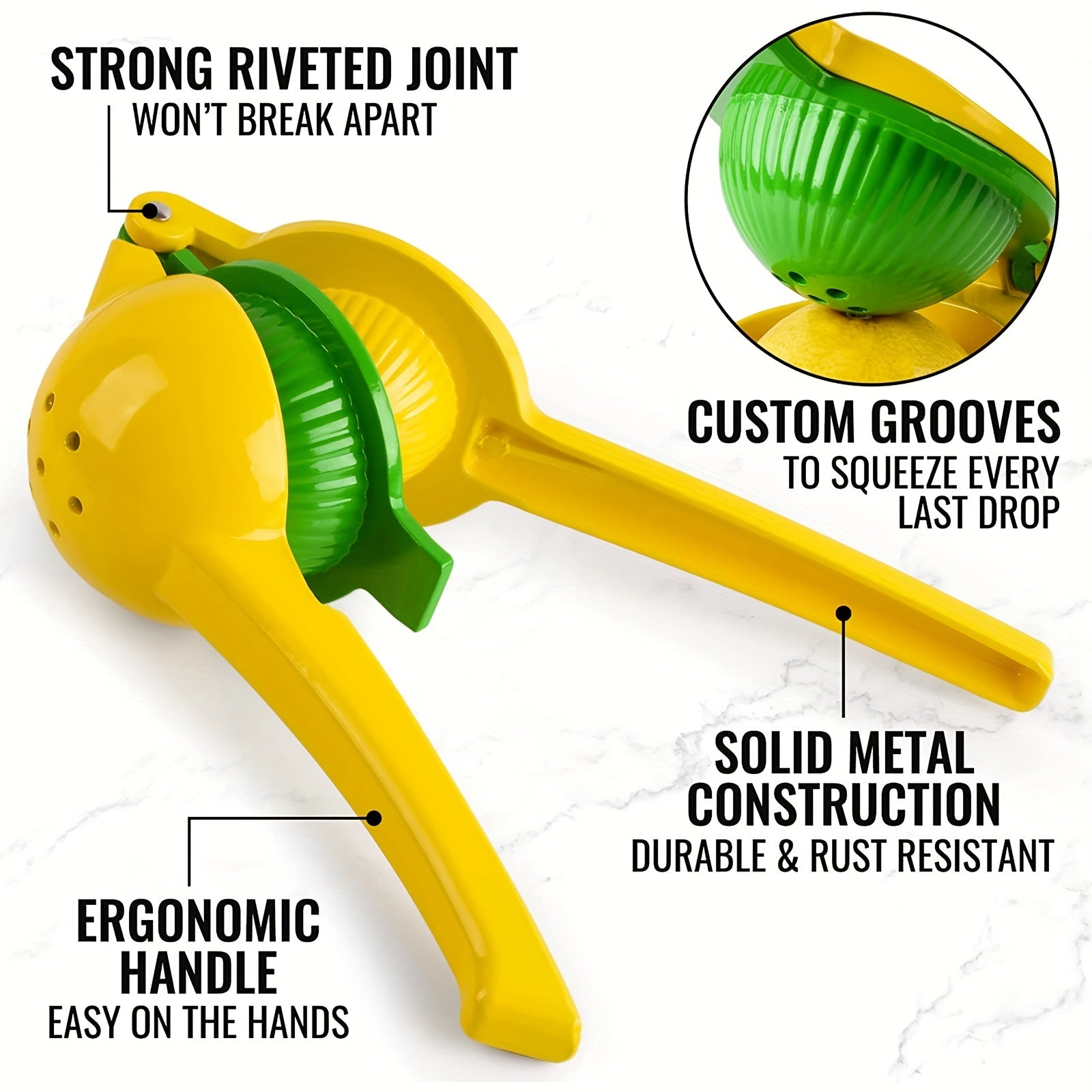 Stainless Steel Lemon Squeezer 5.08 cm Manual Juicer Hand Press