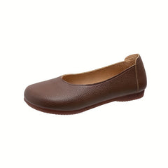 Women's Classic Flat Shoes Faux Leather Slip On Lightweight & Comfortable