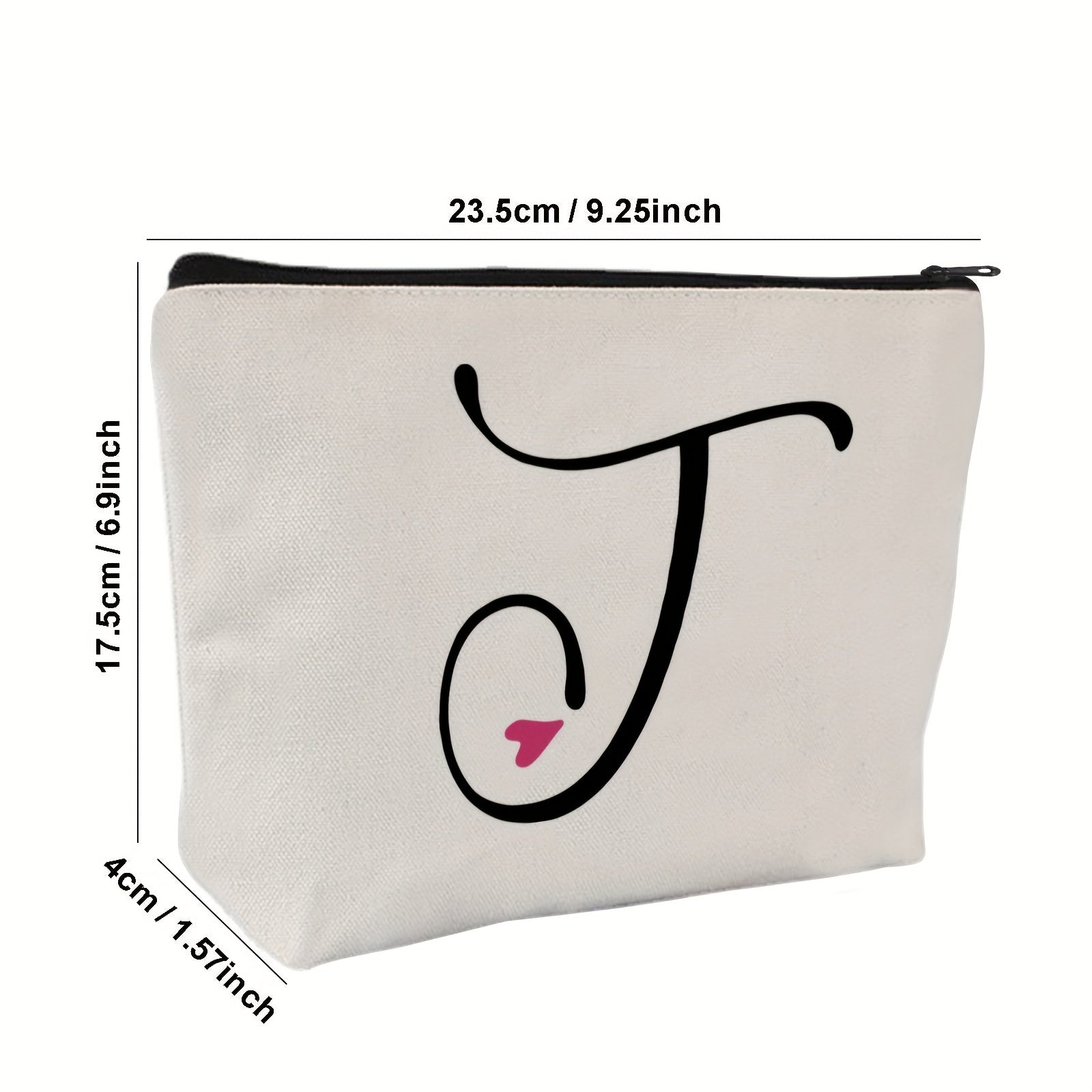 Monogram Travel Makeup Bag Roomy Cosmetic Bag With Zipper