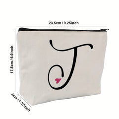 Monogram Travel Makeup Bag Roomy Cosmetic Bag With Zipper