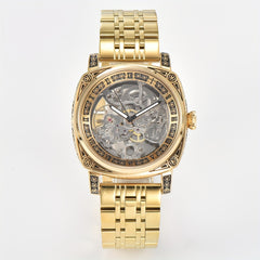 KUERST Youth Steel Strap Hollow Automatic Mechanical Watch