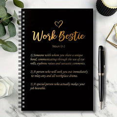 Bestie Golden Spiral Notebook 100 Pages Office Gift Women