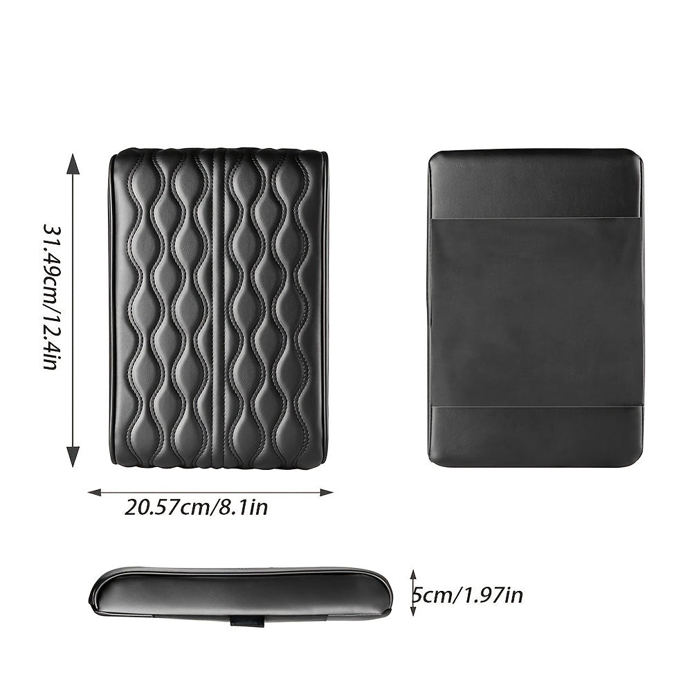Car Armrest Box Mats Memory Foam Leather Console Covers