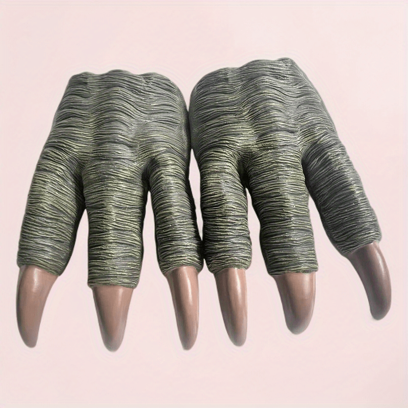 Dinosaur Claw Puppet Gloves Soft Rubber Realistic Animal Model for Halloween
