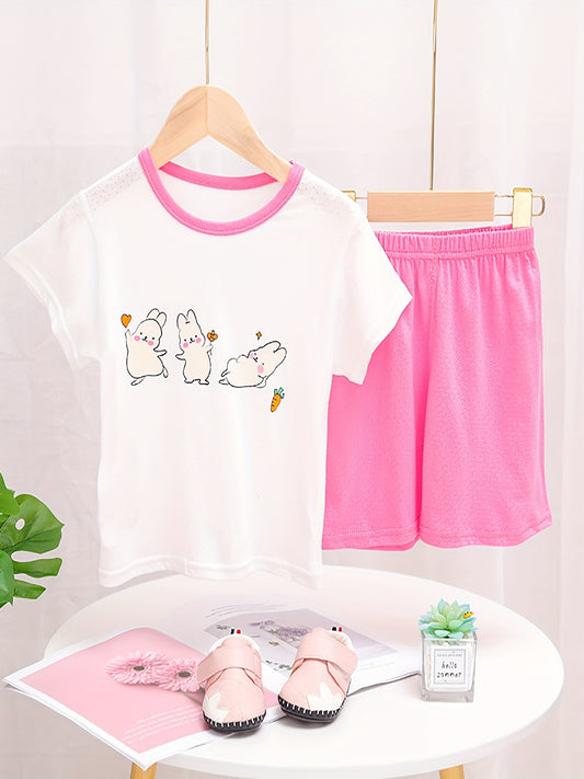 Toddler Girls Rabbit Graphic Pajama Set