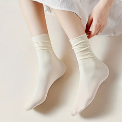 5 Pairs Solid Lightweight All-match Women's Socks
