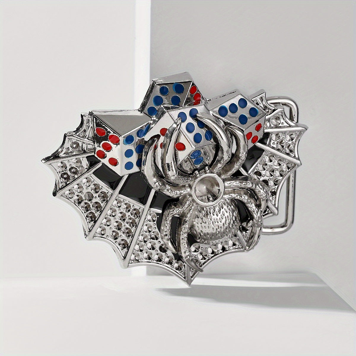 Vintage Silvery Spider Belt Buckle for DIY