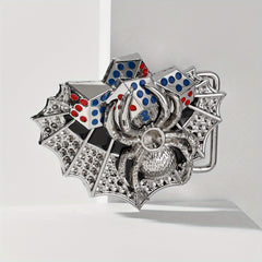 Vintage Silvery Spider Belt Buckle for DIY