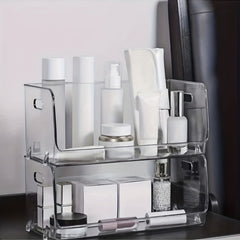 Clear Plastic Stackable Makeup Organizer Storage Case for Vanity Cosmetics