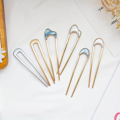 2pcs U Shaped Hair Pins Vintage Hair Sticks French Hair Pin