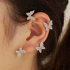 Sparkle Butterfly Ear Clip Temperament Jewelry For Women Girls