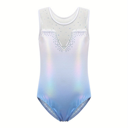 Girls Splicing Sleeveless Ballet Leotard Romper