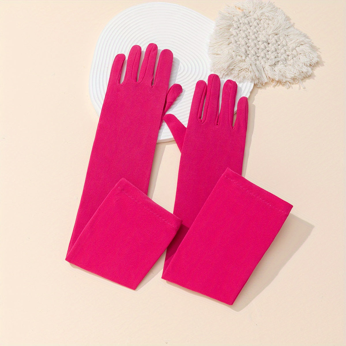 Skinny Long Satin Bridal Gloves Wedding Dress Accessories