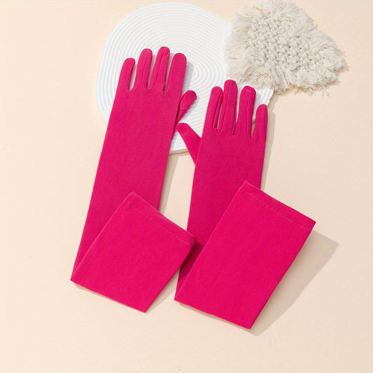 Skinny Long Satin Bridal Gloves Wedding Dress Accessories