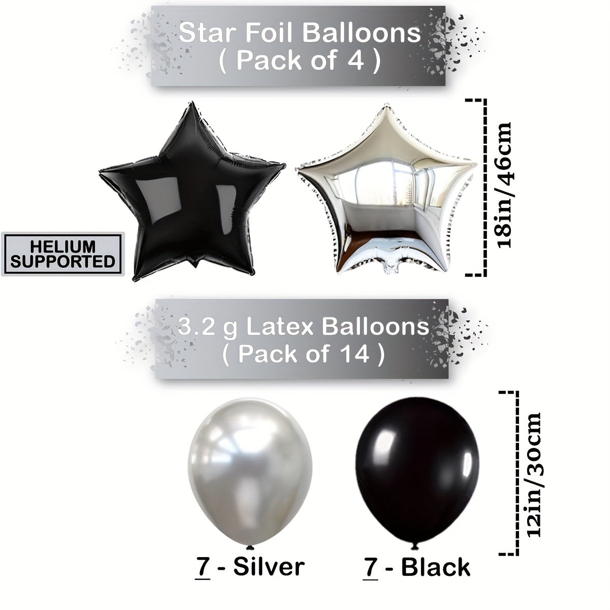 24pcs Silvery Year Theme Party Balloon Decoration Set