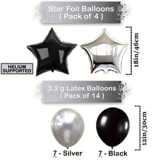 24pcs Silvery Year Theme Party Balloon Decoration Set