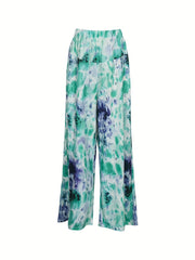 Plus Size Tie Dye Wide Waist Loose Wide Leg Pants