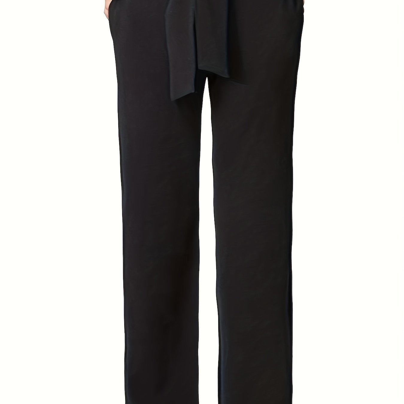  Straight Wide Leg High Rise Belted Pants