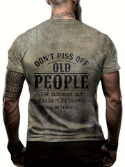 Old People Pattern Print Men's Short Sleeve Comfy T-shirt