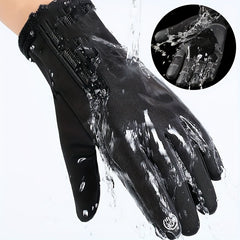 Windproof Waterproof Fishing Gloves Touch Screen Gloves Zipper Autumn Winter