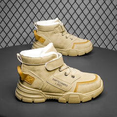 Kids Snow Boots Lace Up Fleece Lined Anti-slip Shoes
