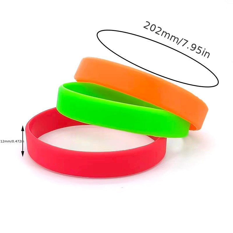 2 Pcs Silicone Bracelet Sporty Style Rubber Wristband