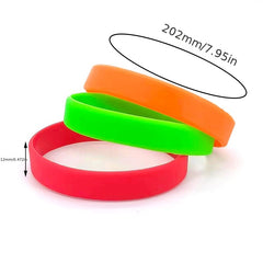 2 Pcs Silicone Bracelet Sporty Style Rubber Wristband
