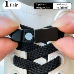 Magnetic Buckle No Tie Shoe Laces Stretch Elastic Flat Laces