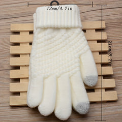 Women's Winter Touch Screen Gloves Warm Wool lined Knitted Gloves