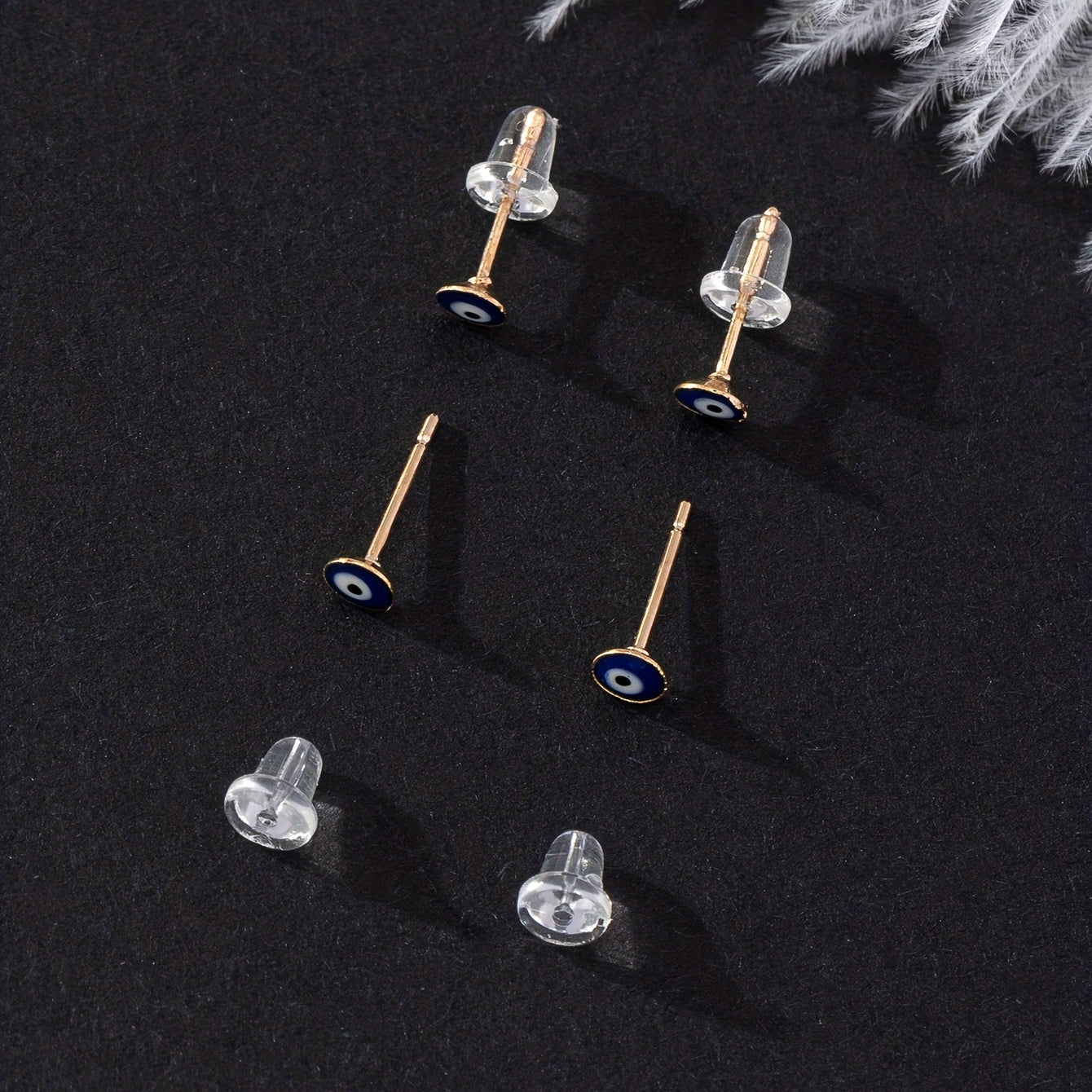 Men's Demon Eye Stud Earrings Set