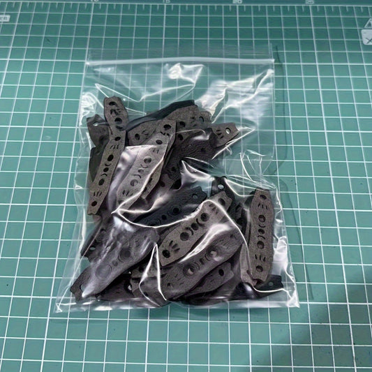 50pcs 2mm Microfiber Slingshot Pit Pouch With Double Pits & Hole for Locating