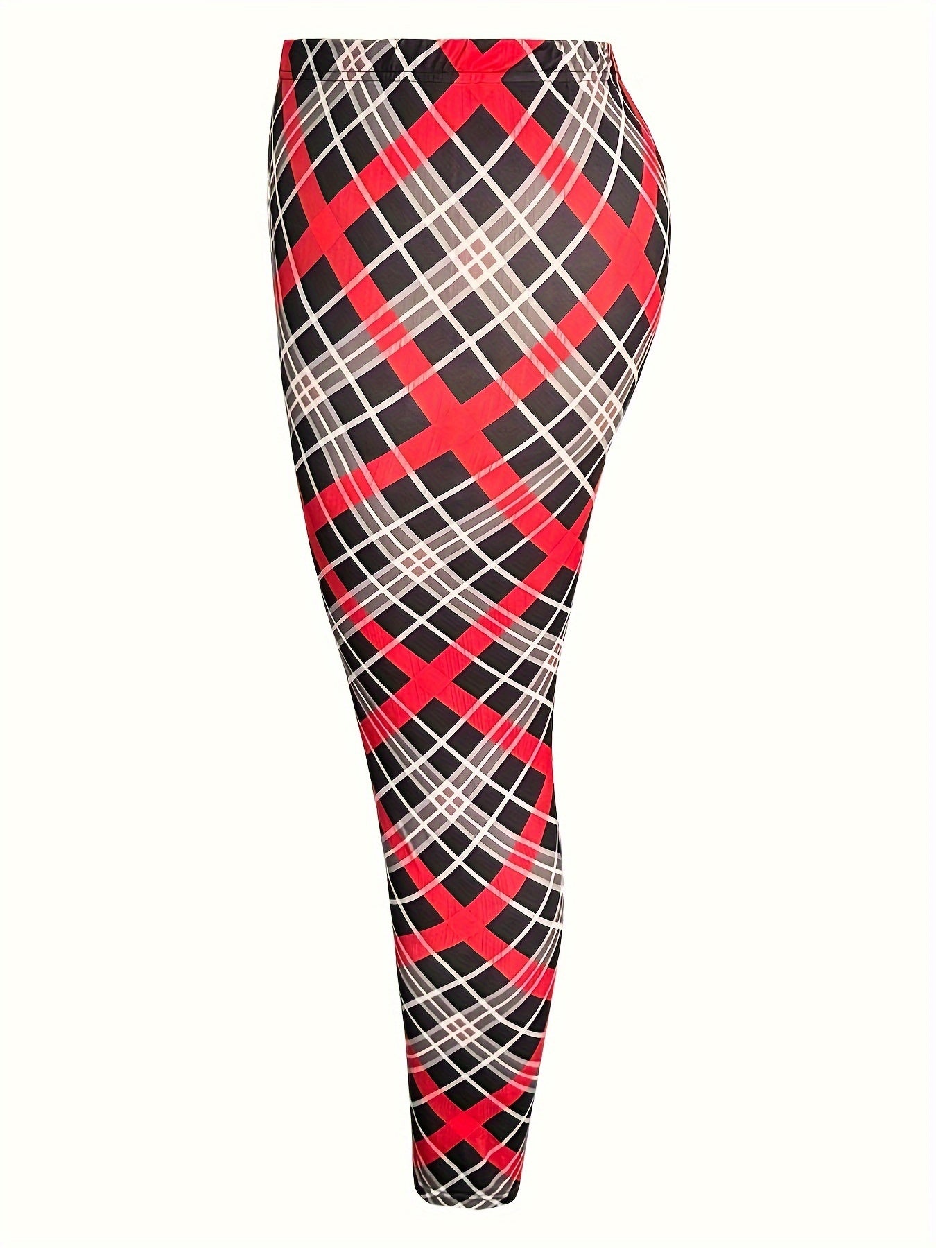  Plaid Print Skinny Leggings