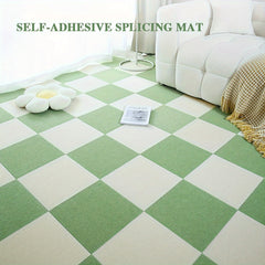 8pcs Splicing Floor Mats Self-Adhesive Machine Washable Carpets