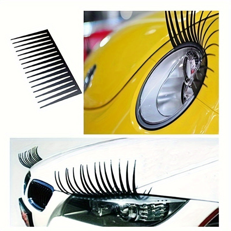 2pcs Eyelash Pattern Car Light Sticker