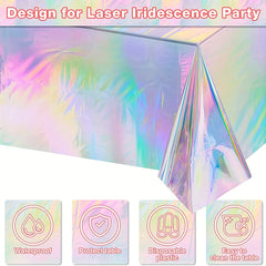 Iridescence Plastic Tablecloths 137 16cmx274 Laser Table Covers Holographic Foil