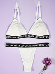 Letter Print Bra & Panties Set
