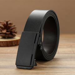 Vintage Leather Belt with Automatic Buckle