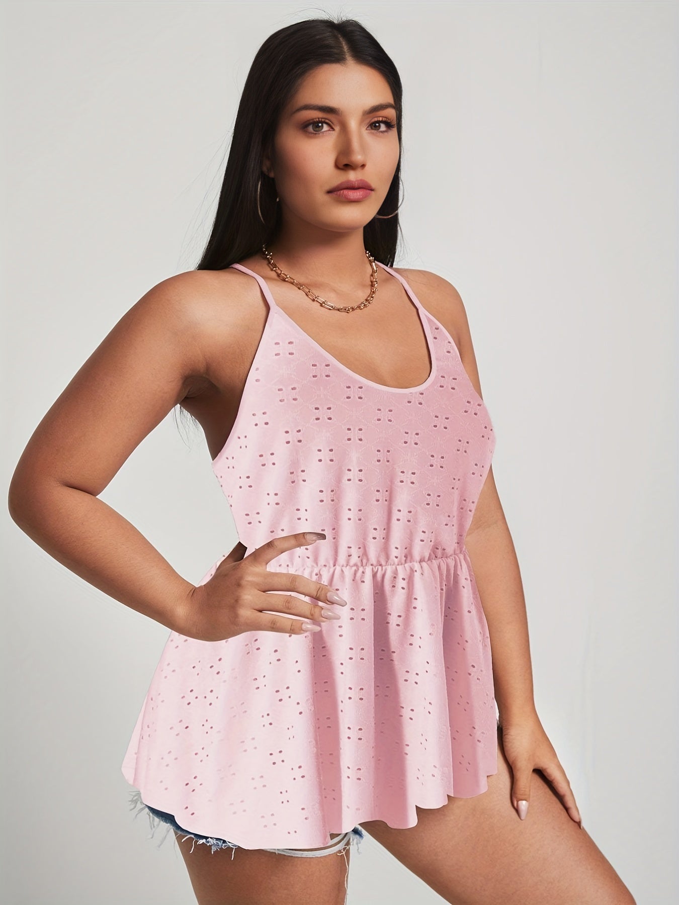 Casual Tank Top Women Nipped Waist Ruched Cami Top
