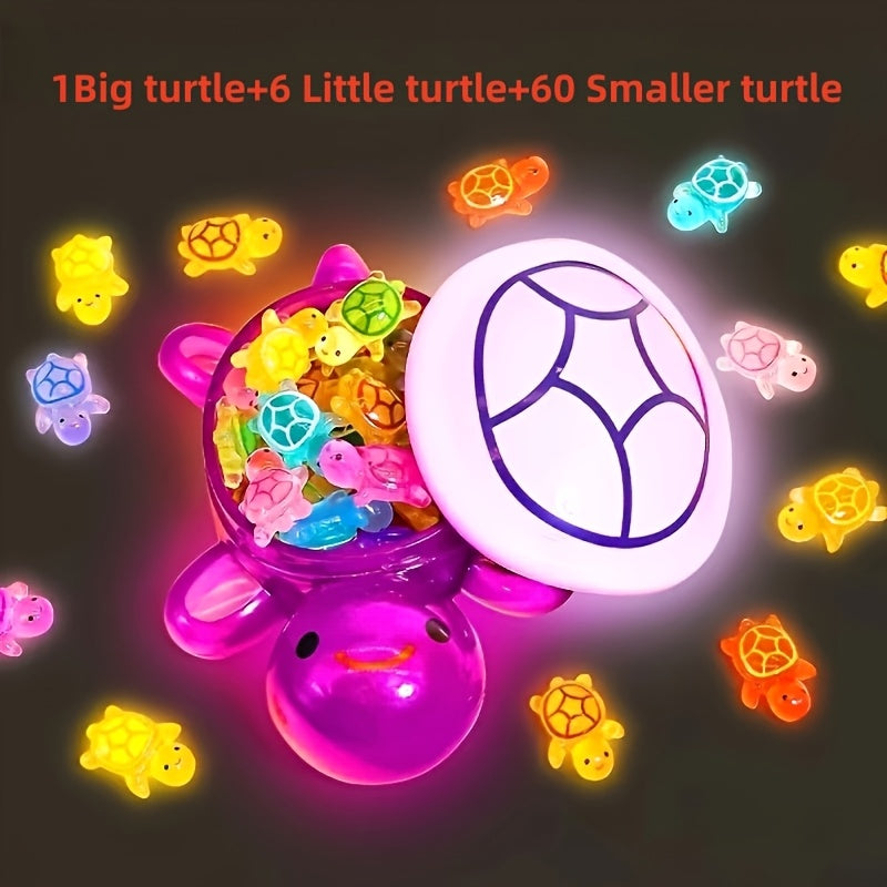 Glowing Big Turtle with 6 Small Turtles Set