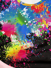 Girls Tie Dye Graffiti Print T shirt - Summer Sports