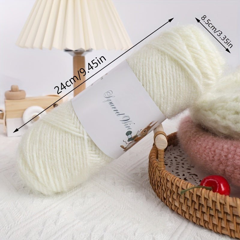 100 Fine Polyester Crochet Yarn - 4 Layers, Medium Thick, Warm & Soft Yarn