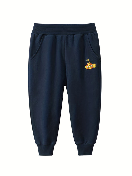 Toddler Boy's Airplane Embroidered Sweatpants