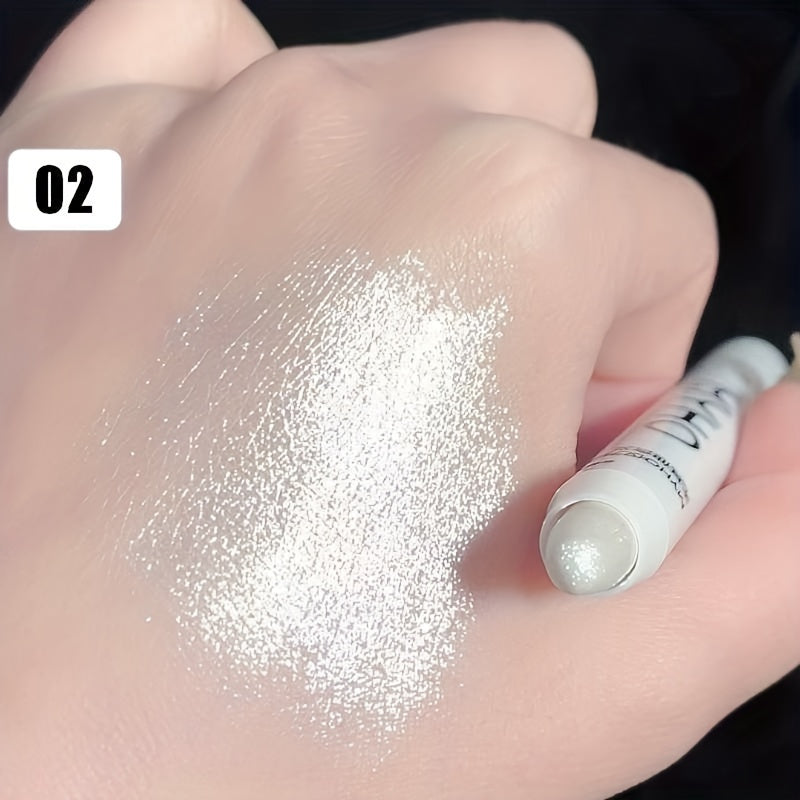 Glitter Highlighter Pen Waterproof Silver Diamond Brighten Eyeshadow Stick