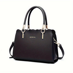 Convertible Shoulder Tote Bag with Detachable Strap & Zipper Closure