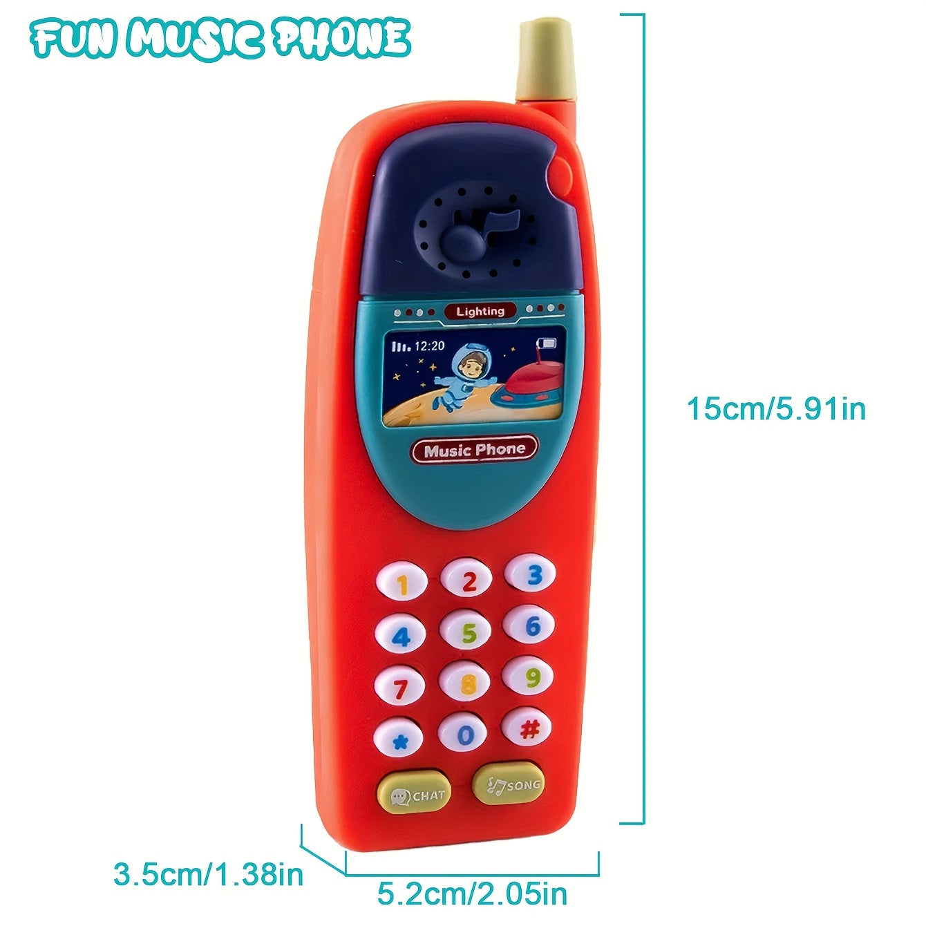 Kids' Fun Music Phone w/ Sound & Light Effects Multiple Modes Ideal Gift
